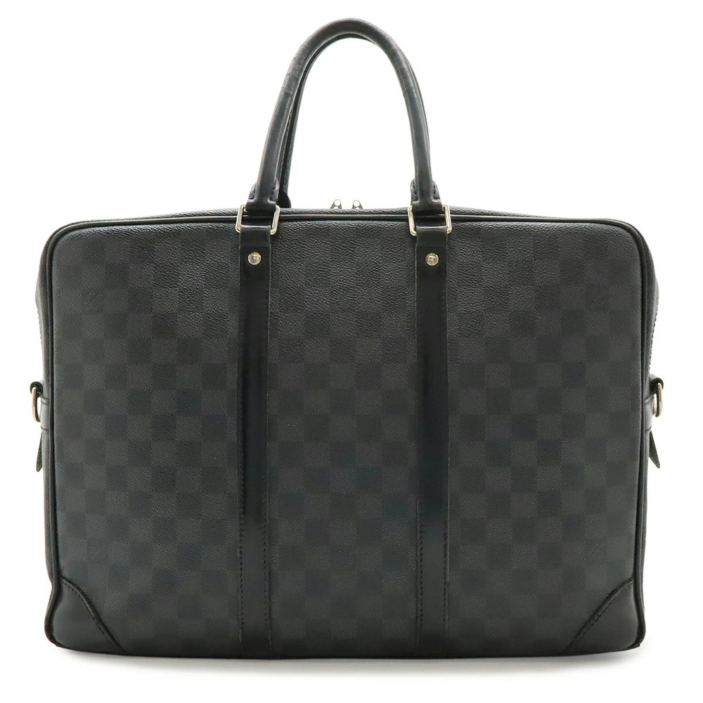 LOUIS VUITTON Damier Graphite Black PDV Port Voyage Business Bag Briefcase Strap